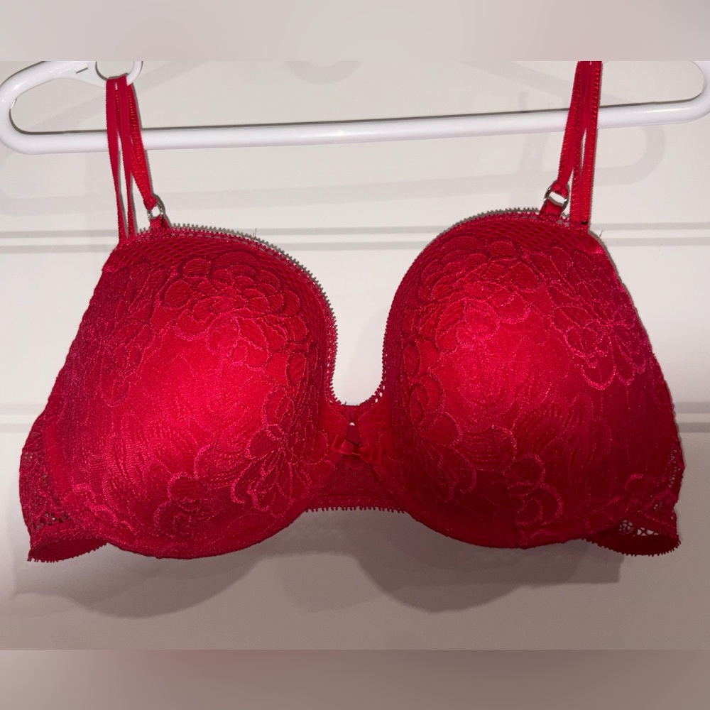 La SENZA Red Floral Lace Push-Up Bra 40D / Int 90